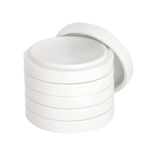 Ensemble de 5 tasses à palette rondes empilables en porcelaine avec couvercle FC4079