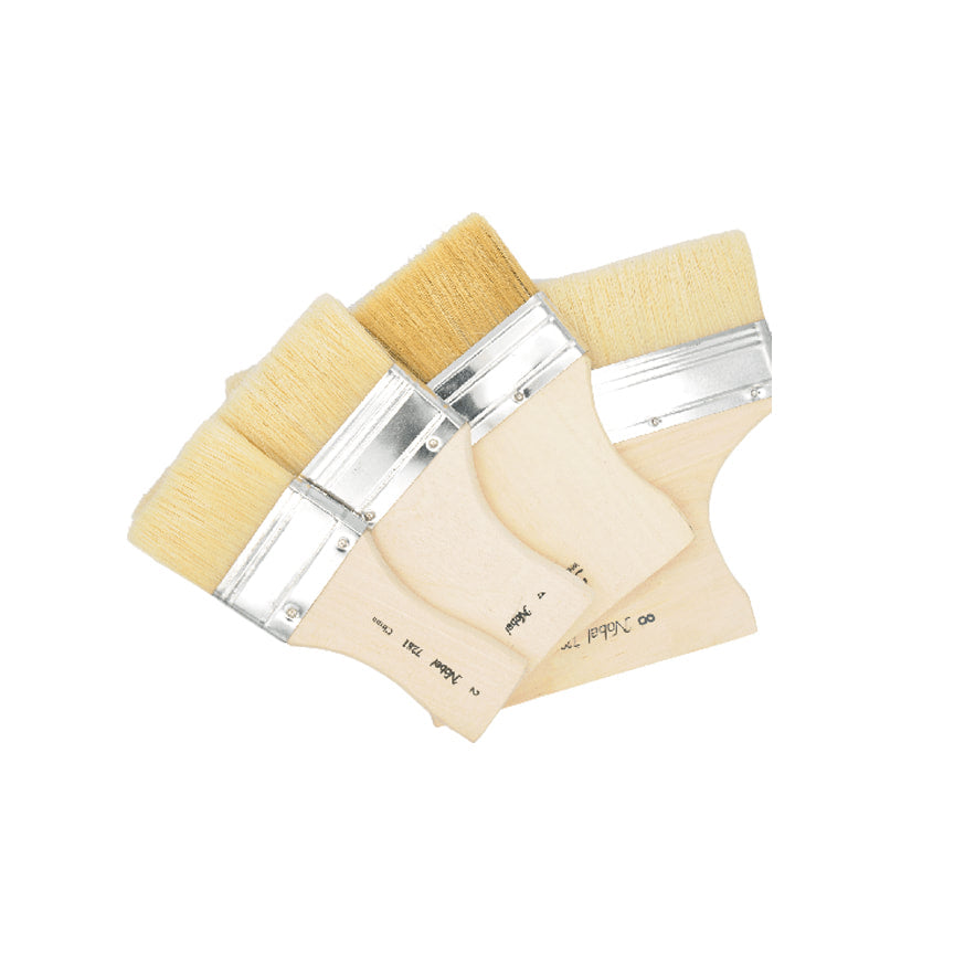 Pinceau plat en poils de porc blanc