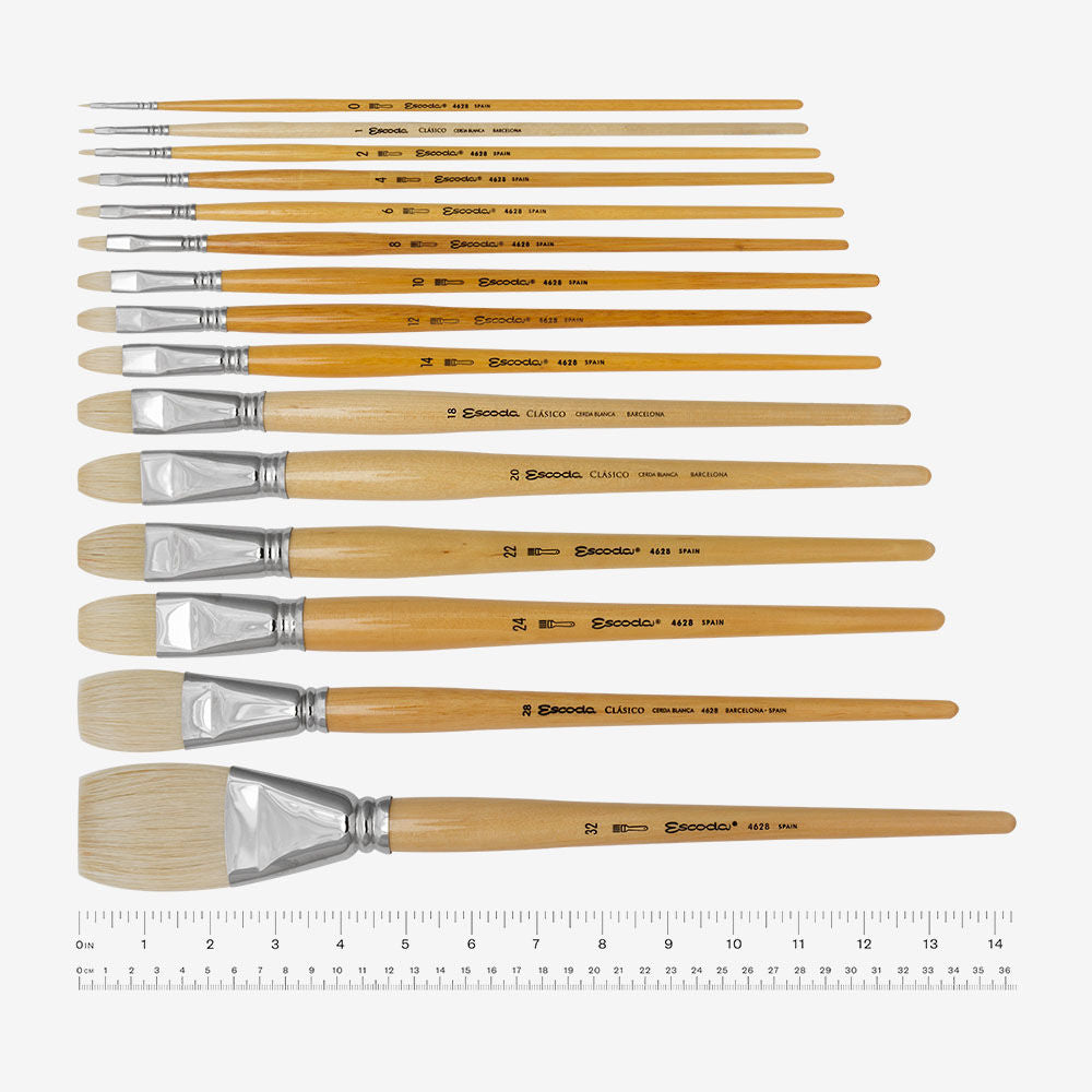Pinceaux Clasico en Poils de Porc Flat