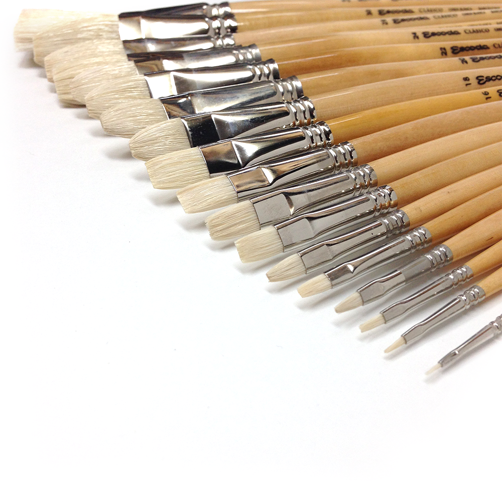 Pinceaux Clasico en Poils de Porc Filbert