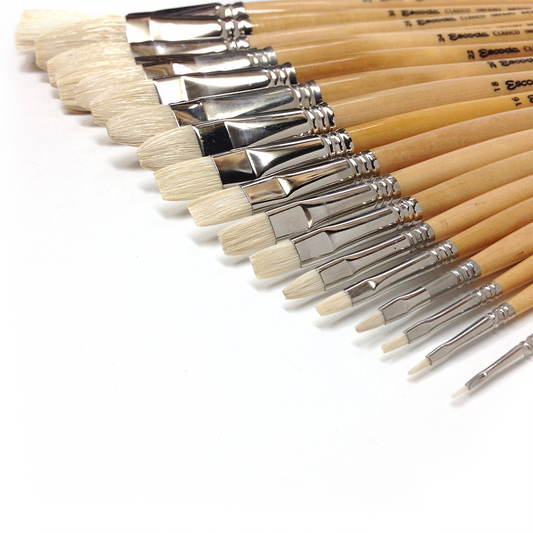 Pinceaux Clasico en Poils de Porc Filbert